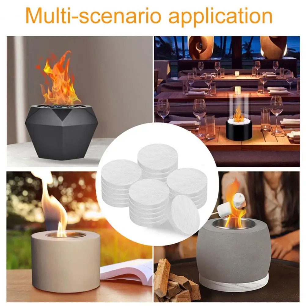 Flexible Fireplace Bowl Insert Ceramic Wool Replacement 20 Pcs Small Ceramic Wool S Reusable Carbon Felt Absorption for Ethanol