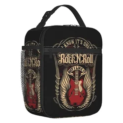 Rock And Roll Insulated Lunch Bag for School Office Heavy Metal Music Guitar Waterproof Cooler Thermal Lunch Box Women Kids