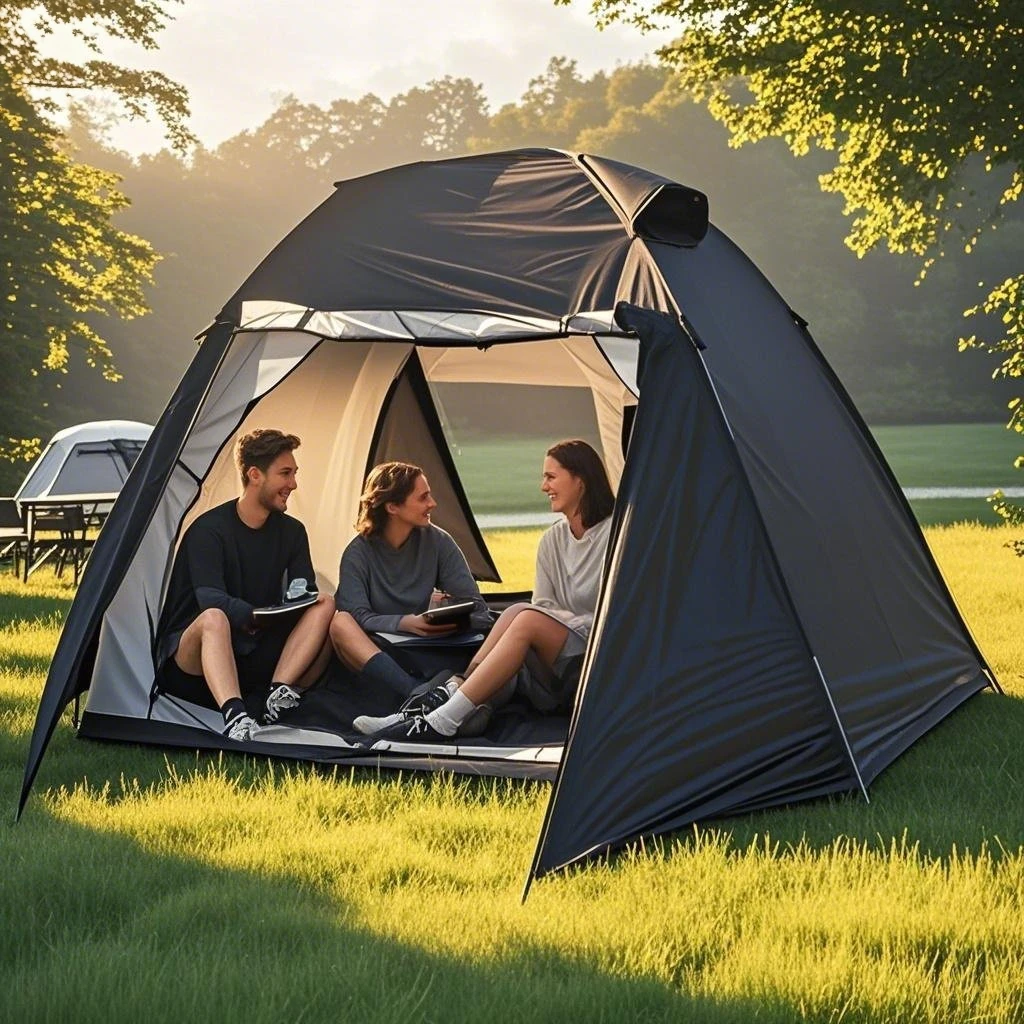 

Водонепроницаемая уличная палатка на 3 человека, PU4000 мм, двухслойная, легкая, красивая вентиляция, 2 двери, простая установка