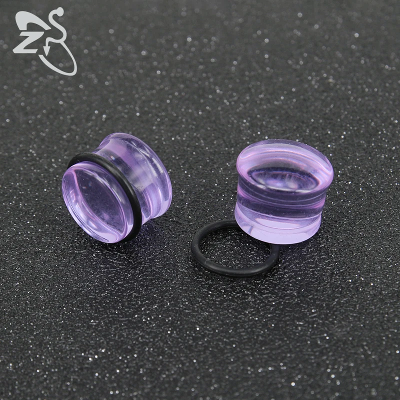 ZS 2PCS 5-16MM Glass Ear Expander 6 Color Ear Plugs Tunnels Gauges Expander Body Piercing Jewelry for Women Men Ear Tunnel Plugs