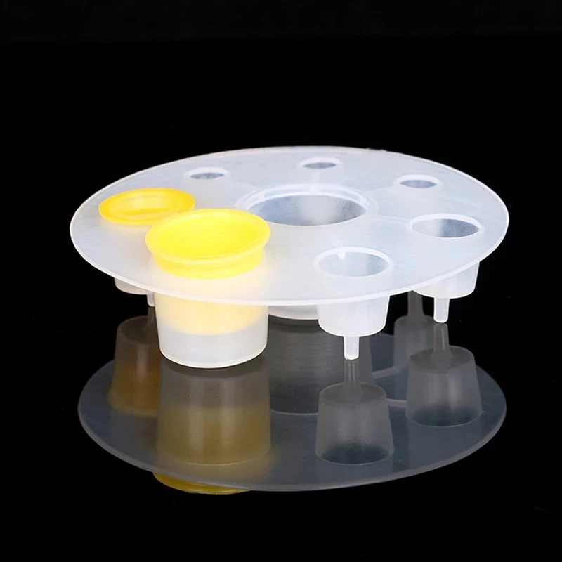 8 Holes Clear Plastic Tattoo Ink Cup Holder Stand Makeup Accessories Trailer Tattoo Supplies Pigment Brack Container