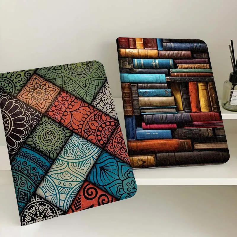 

Ретро-чехол для планшета с дизайном книжной полки, популярный подарок для Apple iPad Pro Air 13 2 7-го 6-го поколения 2025 M2 M3 M4 M5 12.9 13 дюймов, складной чехол для планшета