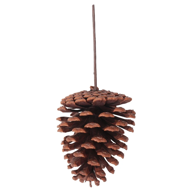 12Pcs Natural Pine Cone Picks Christmas Pinecone Sprays Medium Pinecones Picks With Wired Stems 8.3 Inch Tall For Xmas A