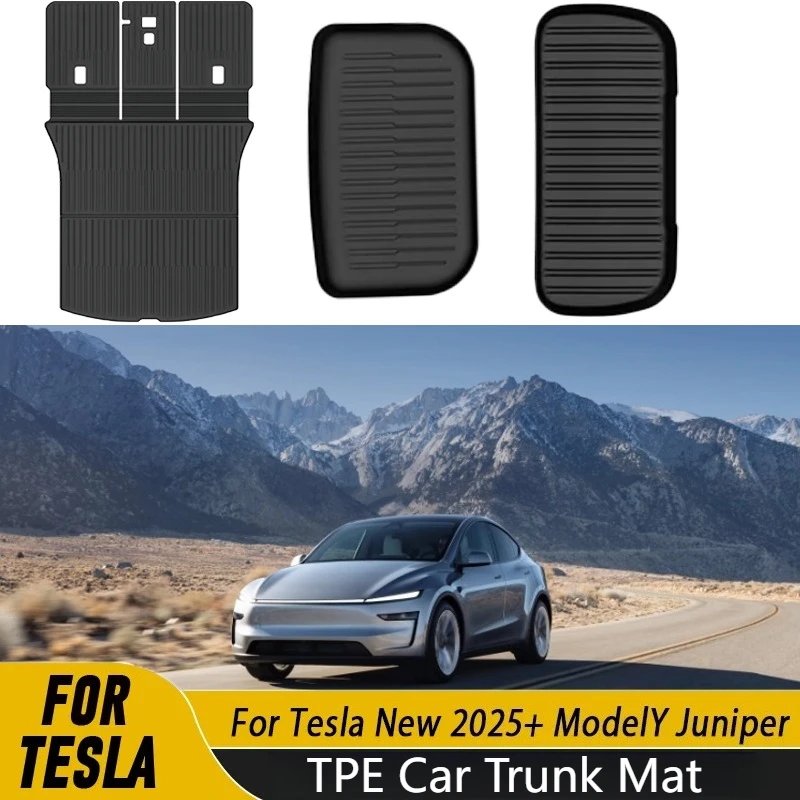 

Коврик в багажник автомобиля TPE для Tesla Model Y Juniper 2025+ Всепогодный водонепроницаемый и износостойкий коврик в багажник Передний и задний коврик для кабины