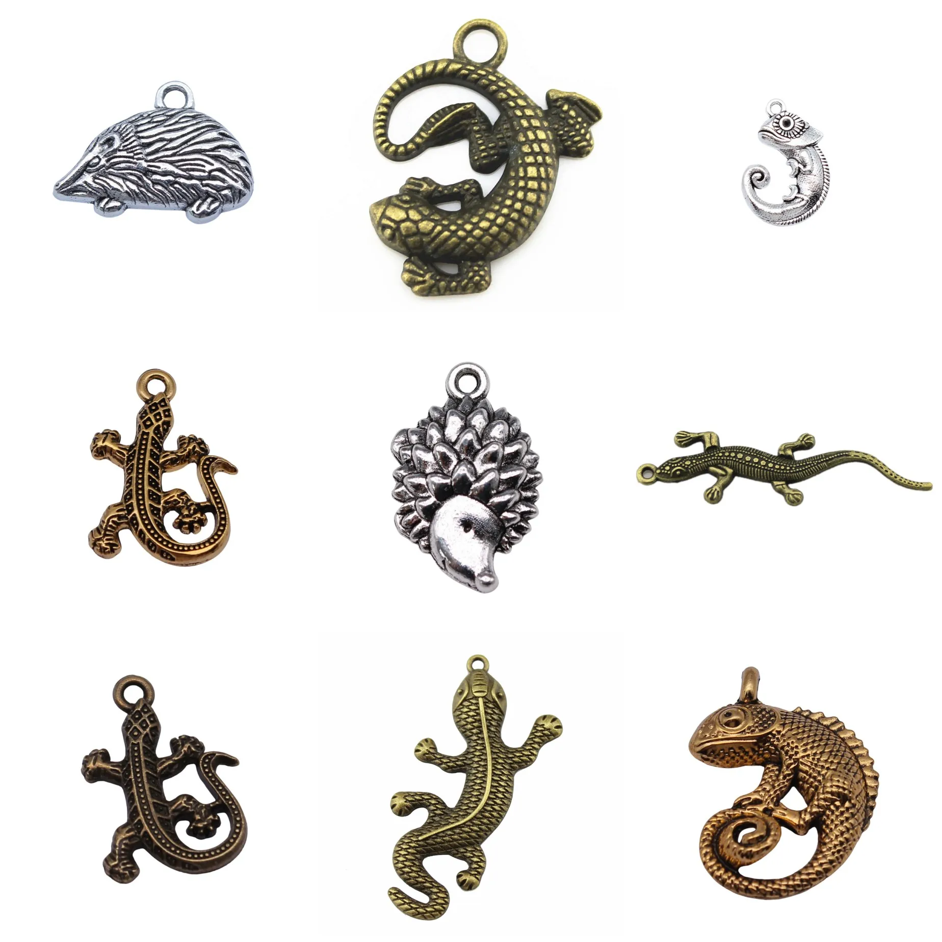 Lizard Hedgehog Animal Charms Pendant Forest Wildlife Pendant Charm For Necklace Bracelet Earring DIY Jewelry Findings