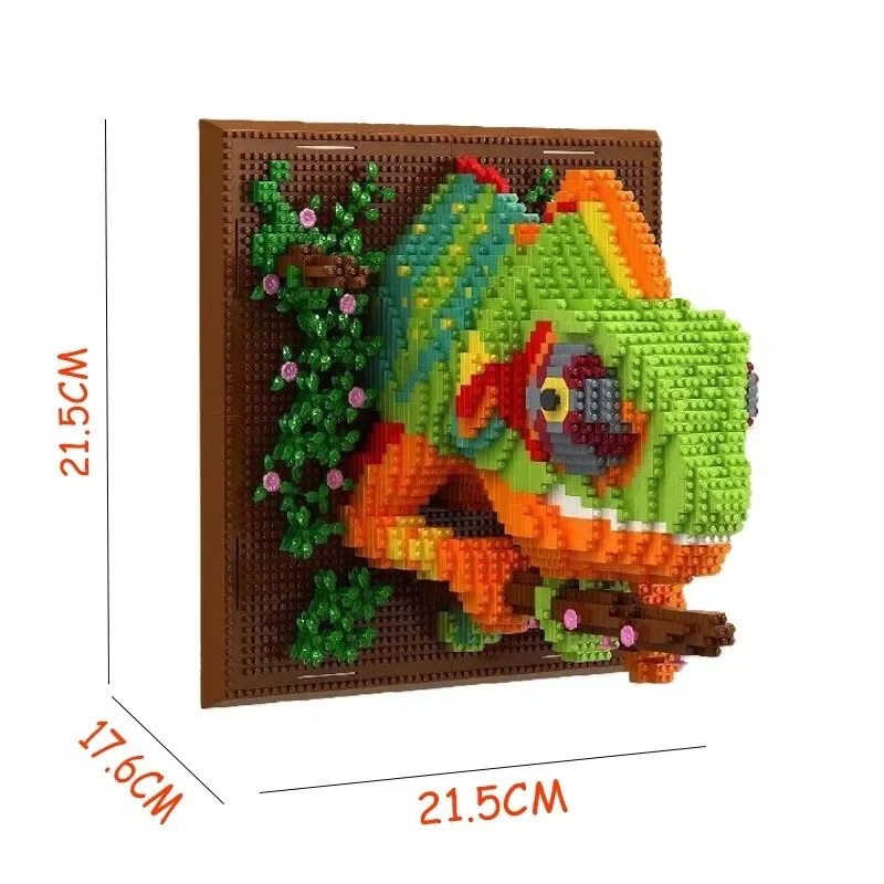 3D requin monstre tête murale blocs de construction briques bricolage Animal pendentif décoration murale tenture murale Sculpture décor à la maison jouet cadeau