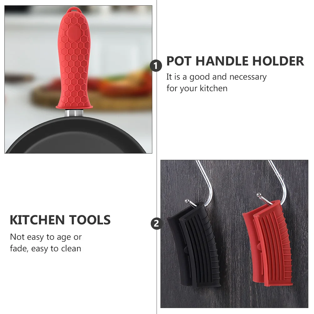 

3pcs Silicone Pot Handle Sleeves Anti-Scalding Heat Resistant Non-Slip Kitchen Tools Pan Cover Insulation Sleeve Holder Bowl