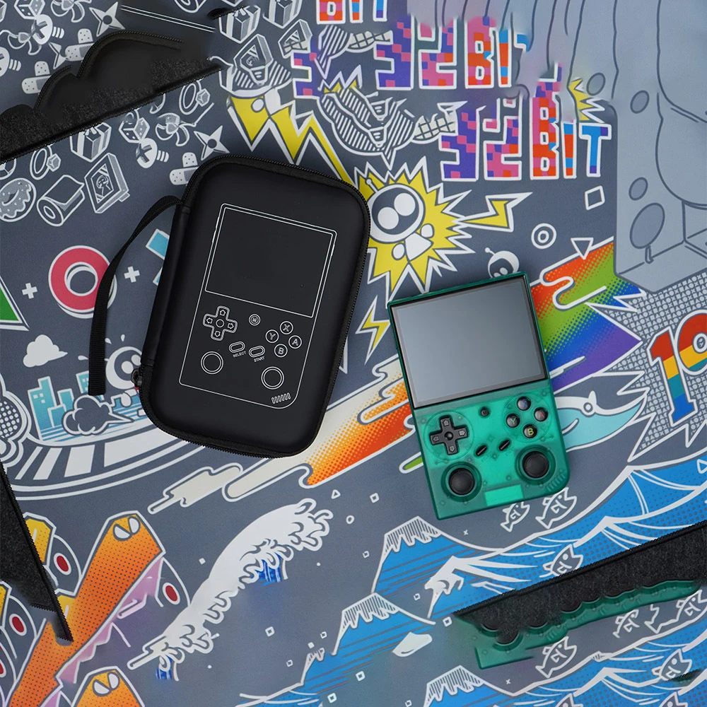 Portable Organizer Bag for ANBERNIC RG 35XX Pro Retro Game Console Shockproof Handheld Carry Case Black