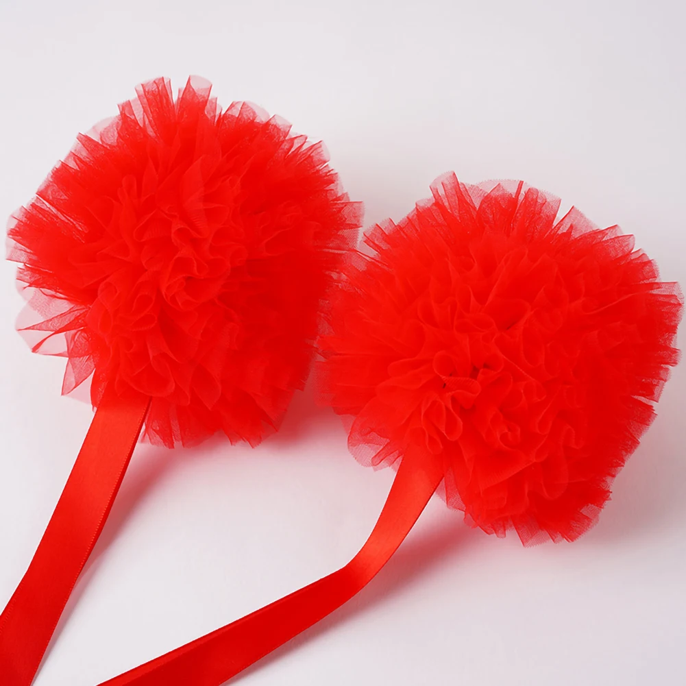 โมเดิร์นเต้นรําอุปกรณ์เสริมมือดอกไม้แขนลอยสีทึบเวทีเสื้อผ้าอุปกรณ์เสริมสายรัดข้อมือตาข่ายสีแดงสีดําสีขาว