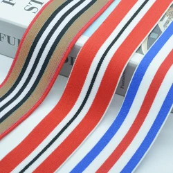 4cm Rainbow Color Striped Elastic Bands 40mm Nylon Colorful Elastic Band Webbing Waistband Stretchy Tape Clothing Accessories 1M