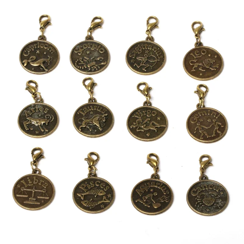 Accessori per quaderni da viaggio Vintage 12 ciondolo costellazione per pianificatore Midori cancelleria decorativa doppio lato Retro ottone