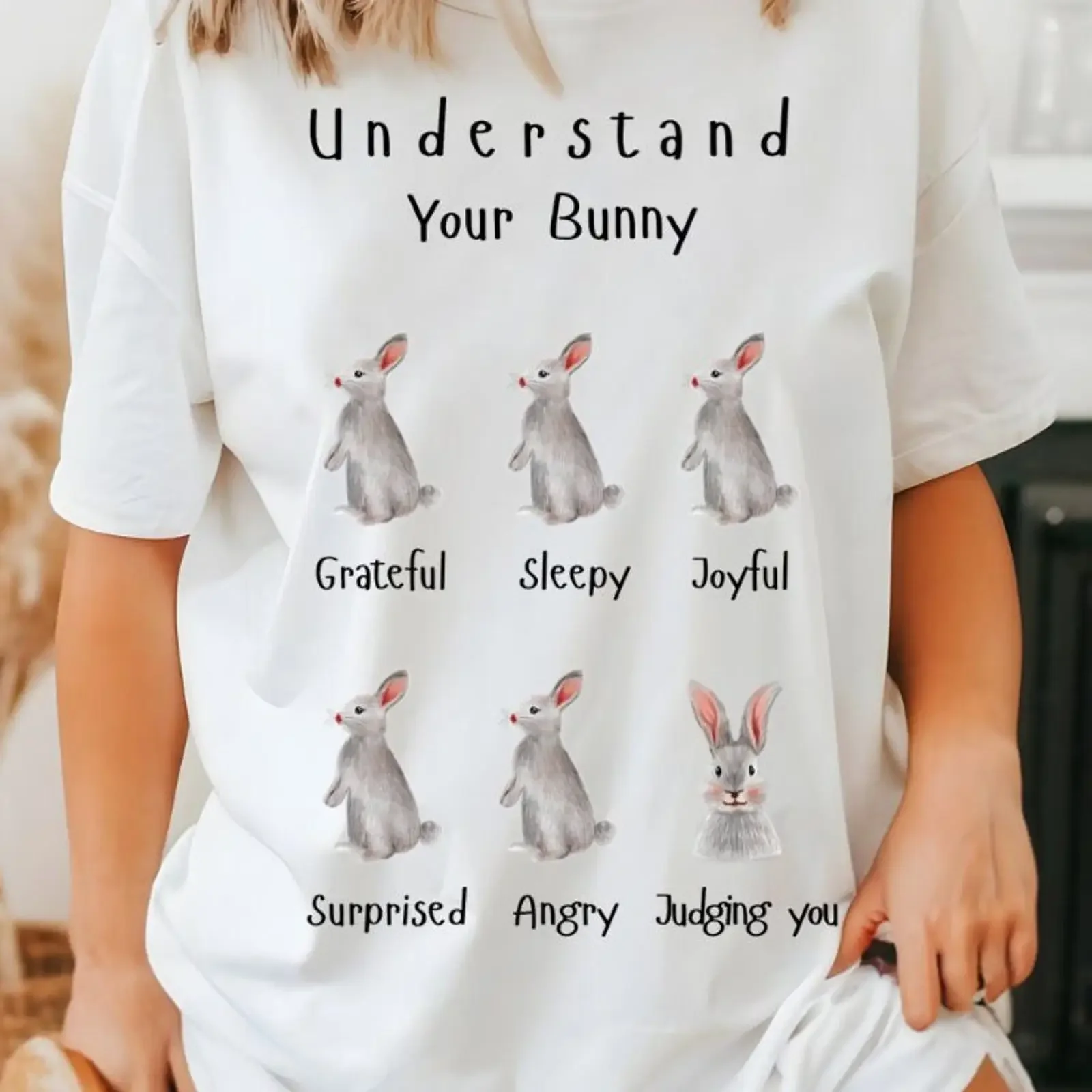 Understand Your Bunny T Shirt Funny Rabbit Lover  vintage Washed Slightly Versatile Top For Everyday Wear Unisex Stylish
