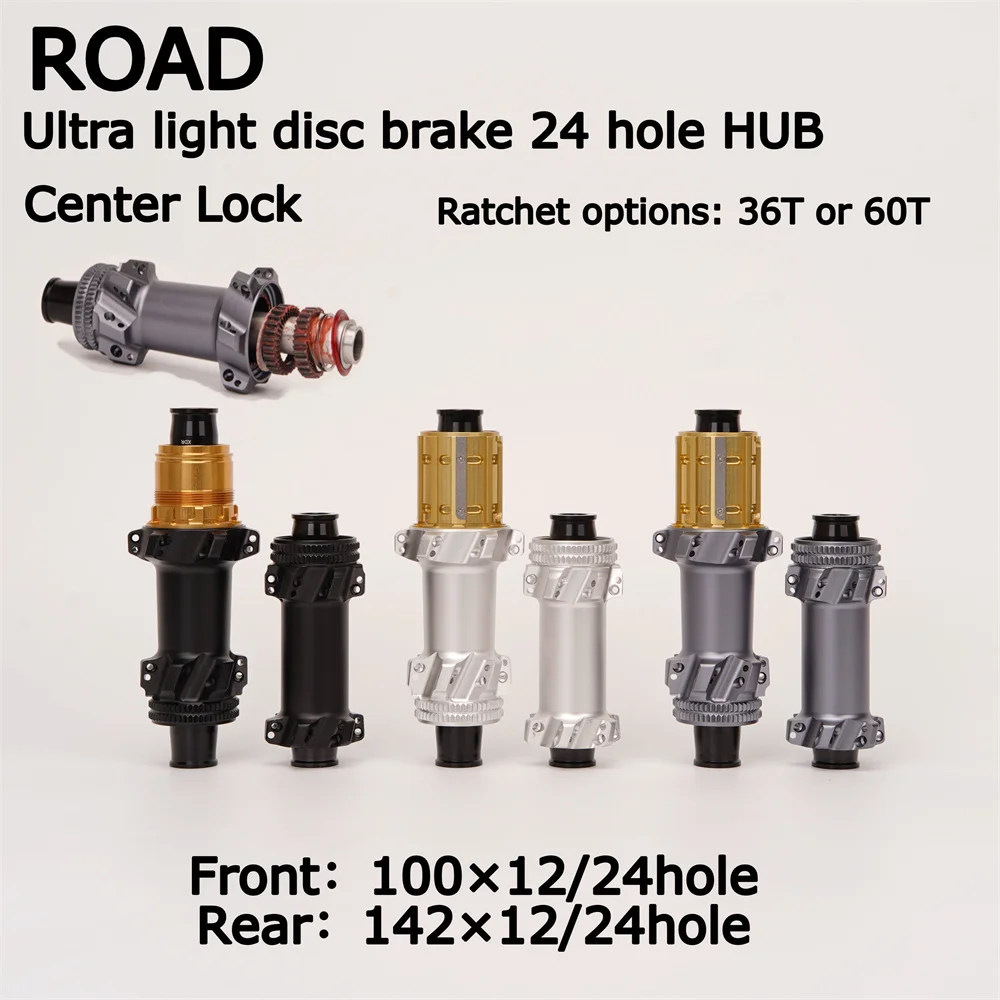 

New 36T/60T Ratchet Wheel 24H Highway Gravel Bicycle Wheel Center Lock Disc Brake HG/XDR Wheel Body, For SHIMANO SRAM