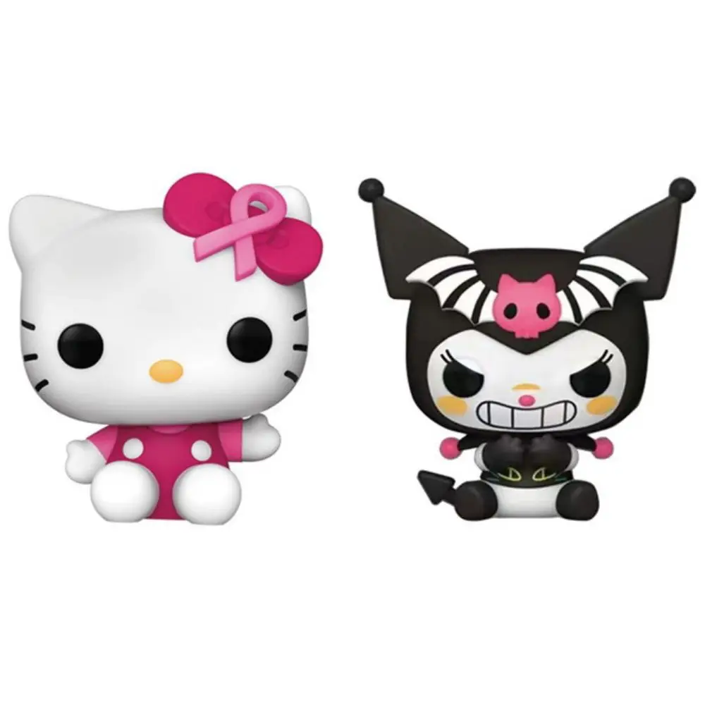 4pcs  Set Sanrio Action Pop Figure Anime Figures Kuromi My Melody Cinnamoroll Hello Kitty Model Dolls Kids Toys Birthday gifts