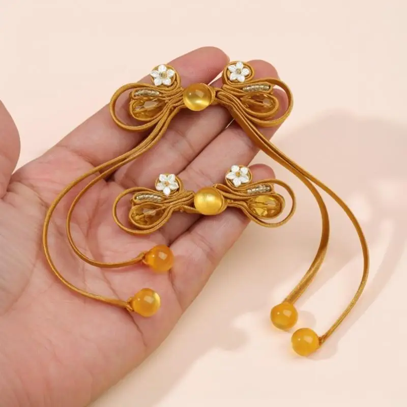 Chinese Style Handmade Crystal Fabric Buttons For Cheongsam, Traditional Chinese Clothing, Formal Wear Accessories