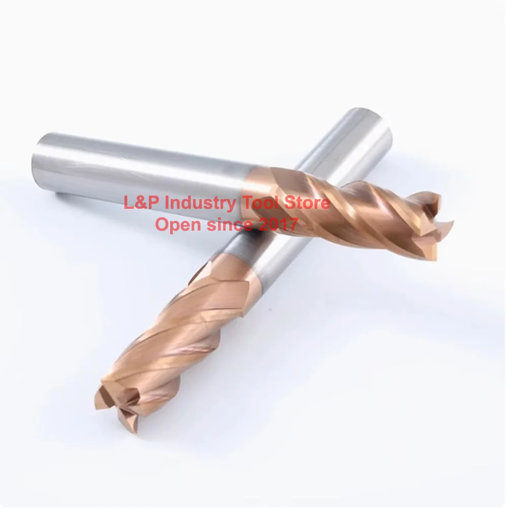 HRC60 เครื่อง CNC Milling CUTTER 4 สี่ฟันขลุ่ยใบมีดคาร์ไบด์ FLAT End Mill Shank Router เจาะโลหะ Bits เครื่องกลึงอุปกรณ์เสริม