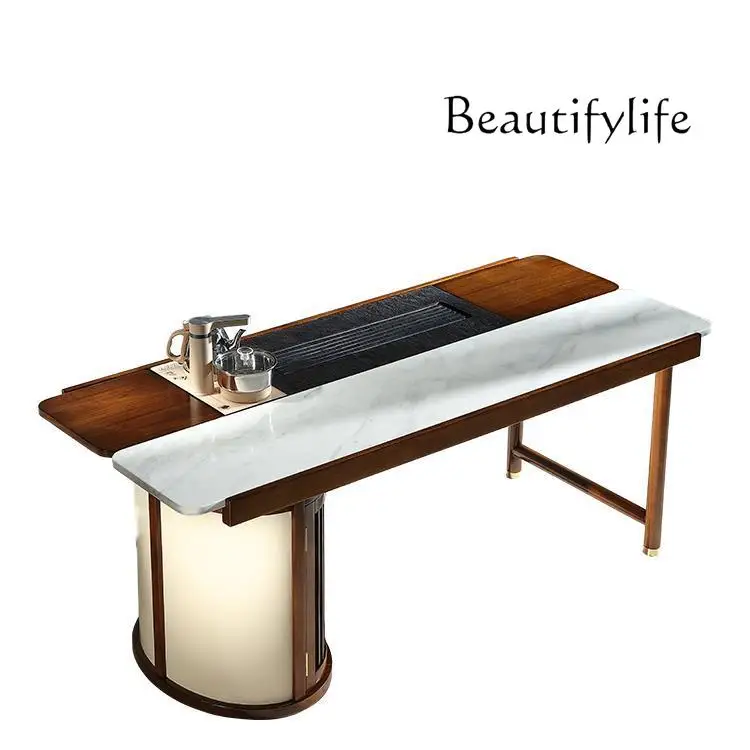 

Floor-to-ceiling light luxury new Chinese ebony wood tea table Modern Zen tea table Oriental aesthetician