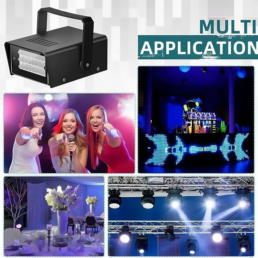 Luz Estroboscópica Profesional de 24 LED, Súper Brillante, Ajustable, para Escenarios, Fiestas y Espectáculos