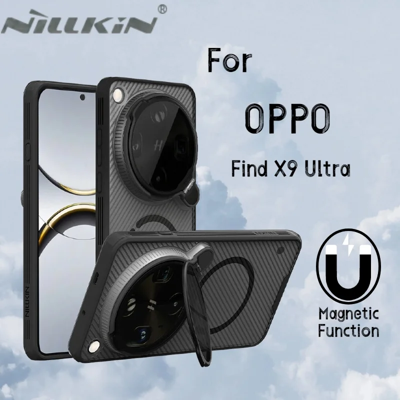 OPPO Find X9 ultra용 NILLKIN CamShield Prop 마그네틱 케이스, 플립 렌즈 커버 폰 홀더, MagSafe 호환, 4코너 에어백
