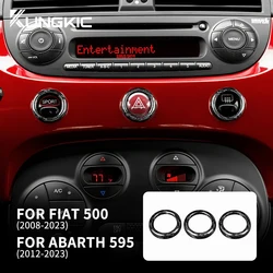 Real Hard Carbon Fiber For Fiat 500 Abarth 595 695 2012-2021 2022 2023 LHD RHD Car Central Control Warning Light Button Frame