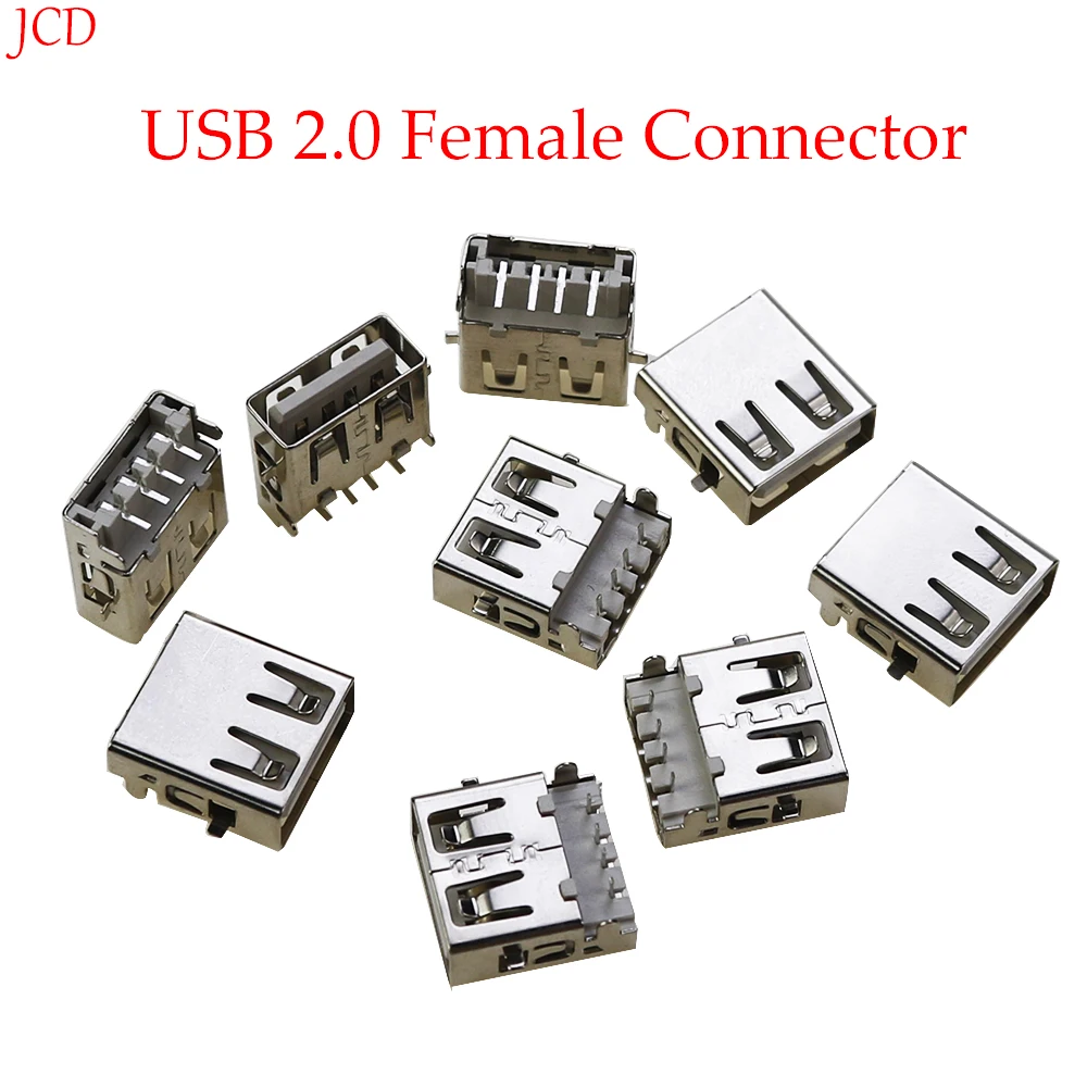 1 Piece 90 Degree Sinking Plate A Female Bent Foot Straight Foot USB Connector Flat Port USB 2.0 Female Base