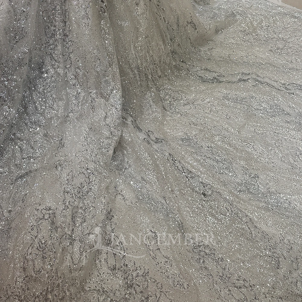 Organza Customzied Abito da ballo romantico Collo alto 2025 Abito da sposa Maniche lunghe Backless Corte dei treni Sposa abiti da sposa bod