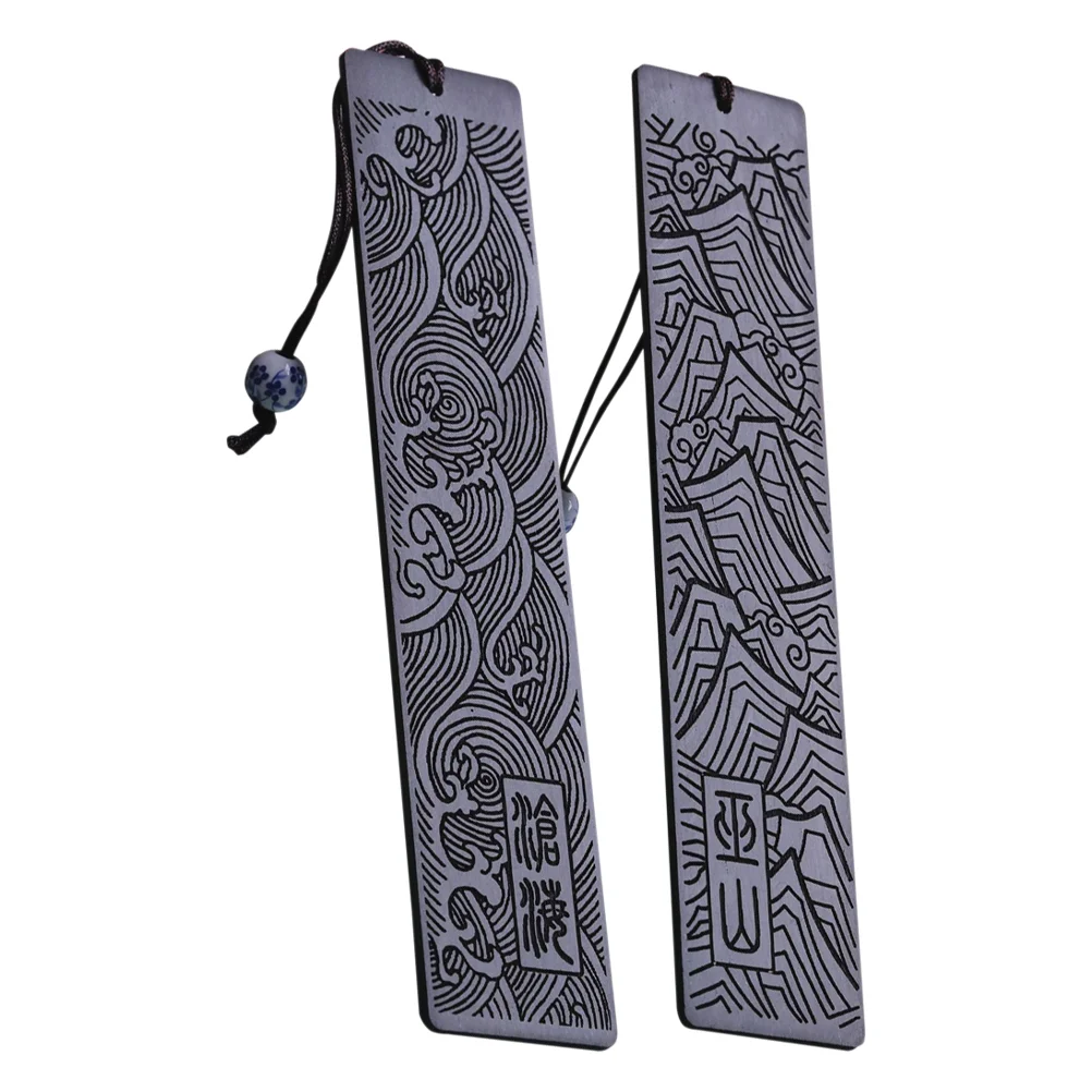 

2 Pcs Presents for Book Lovers Vintage Wooden Bookmark Mens Gifts Funny Bookmarks Women Man Decor