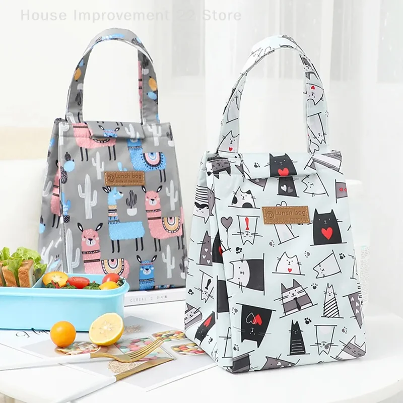 Borsa per il pranzo isolata in tessuto Oxford Borsa termica per bevande per alimenti da campeggio Borsa da viaggio per picnic Scatola per alimenti impermeabile per bambini adulti