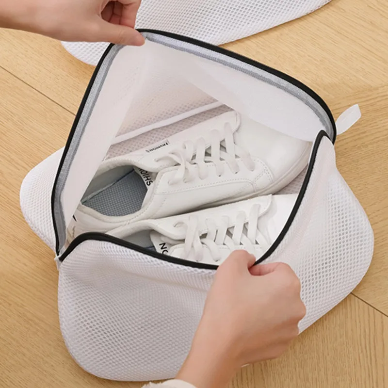 Anti-deformation Mesh Laundry Bag Washing Machine Shoes Bag Travel Shoe Storage Bags Protective Clothes Storage Box Organizer