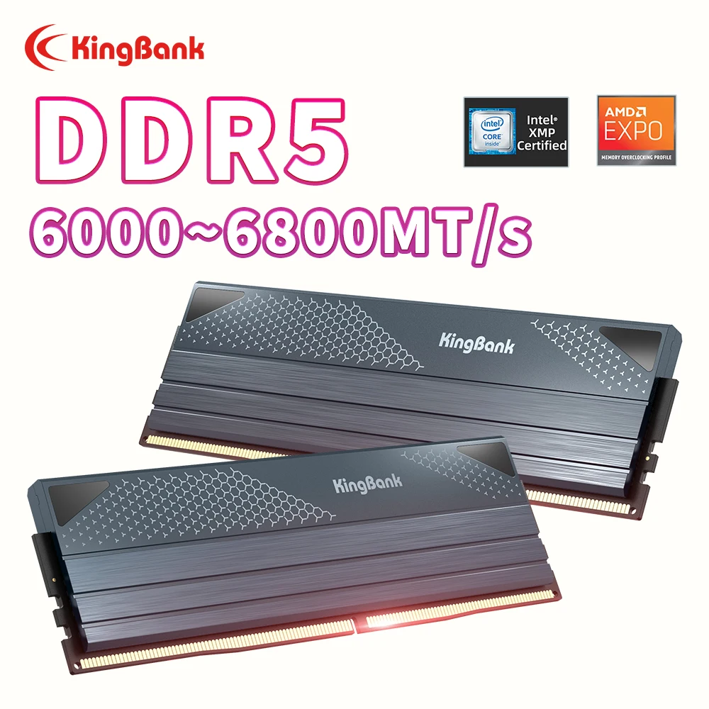

KingBank SOARBLADE KFXB Series DDR5 Black Memory 48GB (24GBx2) 6800MHz 6000MHz Dual Channel for Gaming And Overclocking