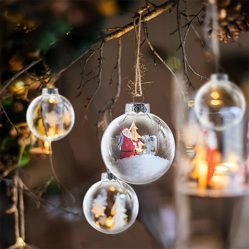 10pcs Transparent plastic decorative ball DIY filling Christmas decorative ball Christmas decoration
