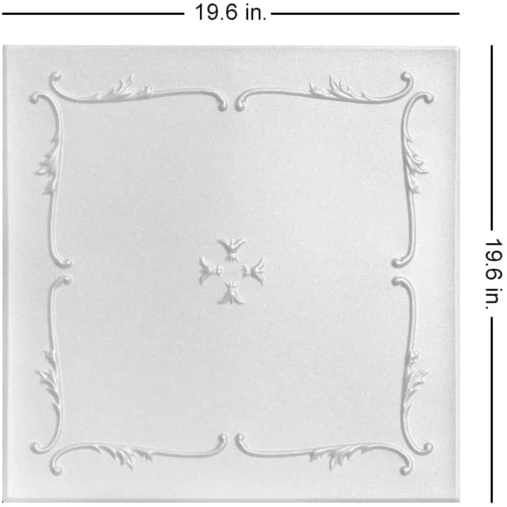 CEILINGS R05 Потолочная плитка из пенопласта с клеем (256 кв. ft./футляр), упаковка из 96, однотонный белый