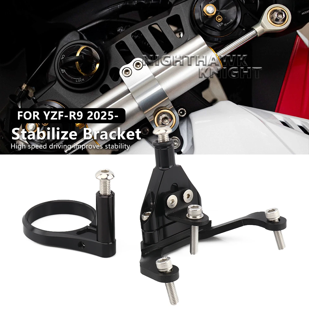 For YAMAHA YZF-R9 YZFR9 YZF R9 2025 2026 Motorcycle Accessories CNC Aluminum Steering Stabilize Bracket Damper Mount Kit