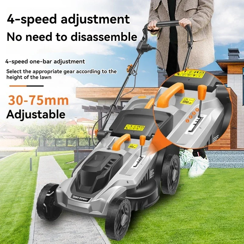 

2400W 220V High-Power Weeder Machine 3600rpm Electric Lawn Mower Hand Push Grass Cutting Tool Lawn Mower