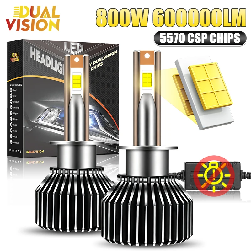 

Dualvision H7 H4 H11 K5C Pro Светодиодные лампы Canbus H1 9005 HB3 9006 HB4 9012 Светодиодные фары высокой мощности 300 Вт 30000LM 6000K Противотуманные фары