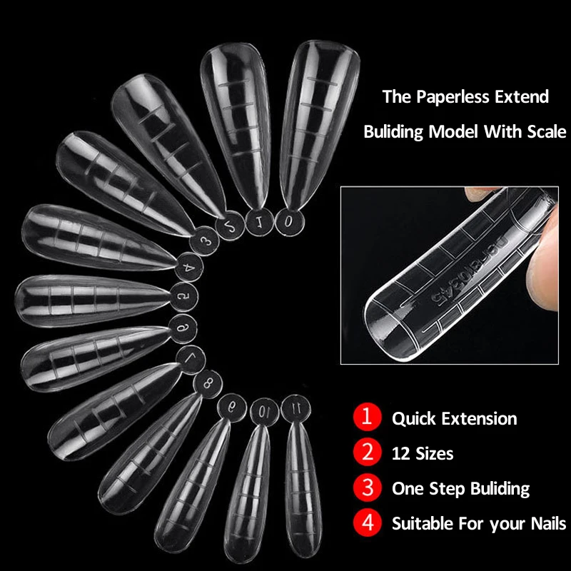 120/100/60 Pcs Nail Forms For UV Gel Quick Building Extension Top Molds Dual Forms Acrylic Nail Art Tips Nails Accessories Tools