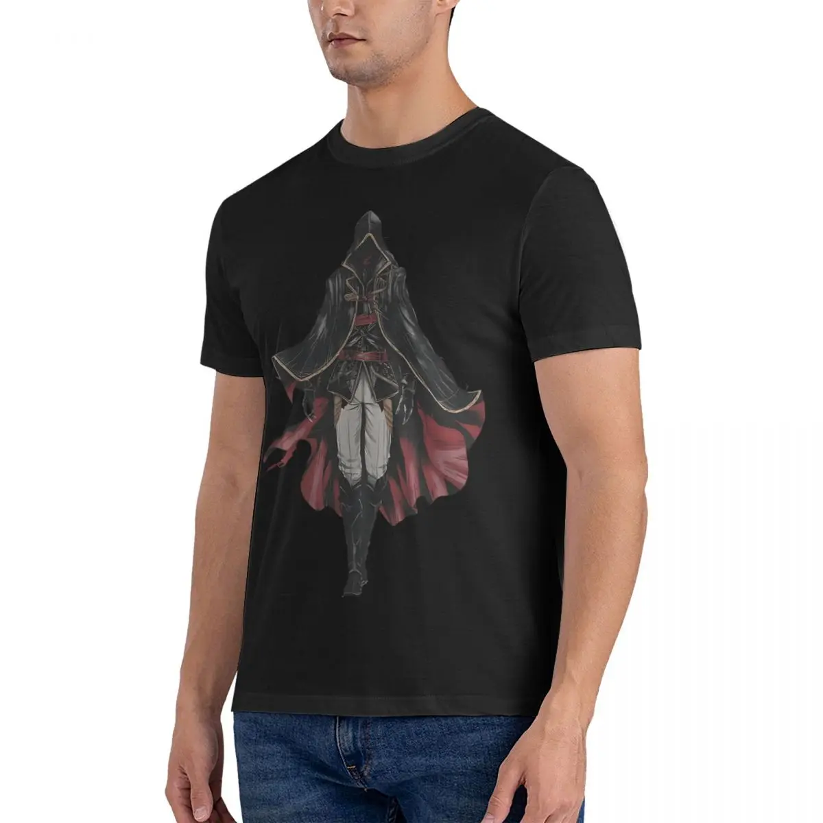 Legend Ezio Auditore T-Shirt for Men A-Assassin's Game Creed Funny Pure Cotton Tees Round Collar Short Sleeve T Shirts