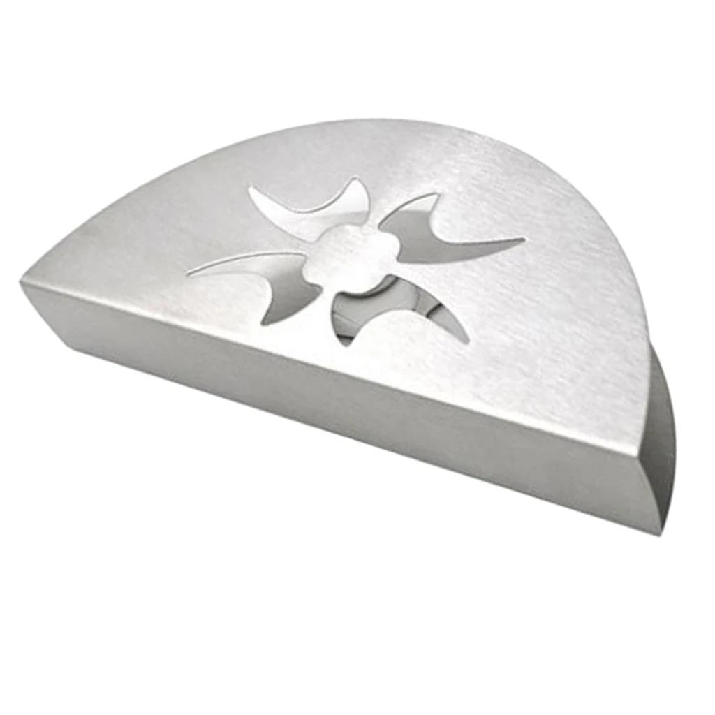 Stainless Steel Fan-shaped Tissue Napkin Holder Free Standing Paper Rack New Facial Paper Box Table Serviette Box Case