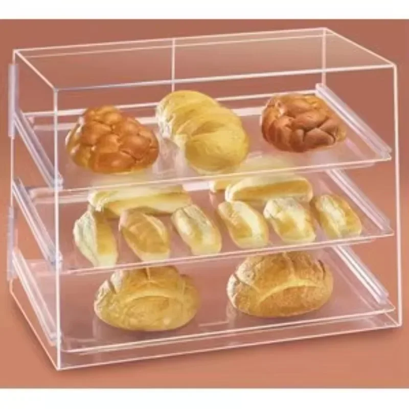 Large Transparent Acrylic Bakery Bread and Cakes Retail Display Showcase