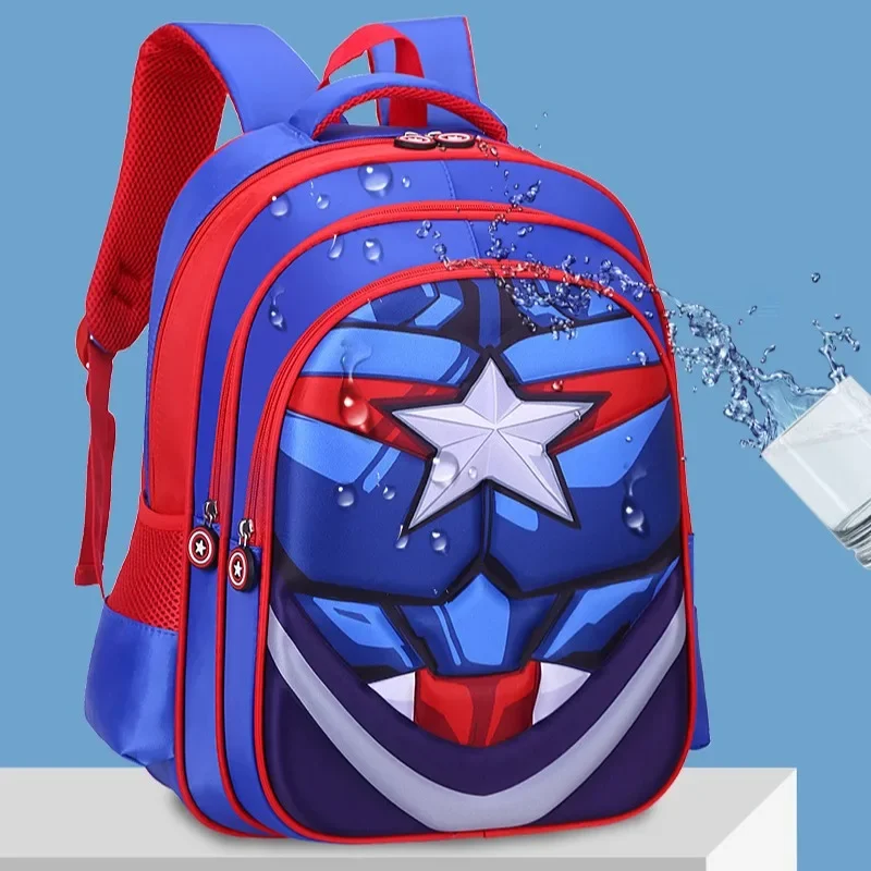 Mochila escolar Marvel Comics para niño, mochila de gran capacidad con protección de la columna vertebral, reductor de carga, mochila de moda para jardín de infantes, nuevo estilo