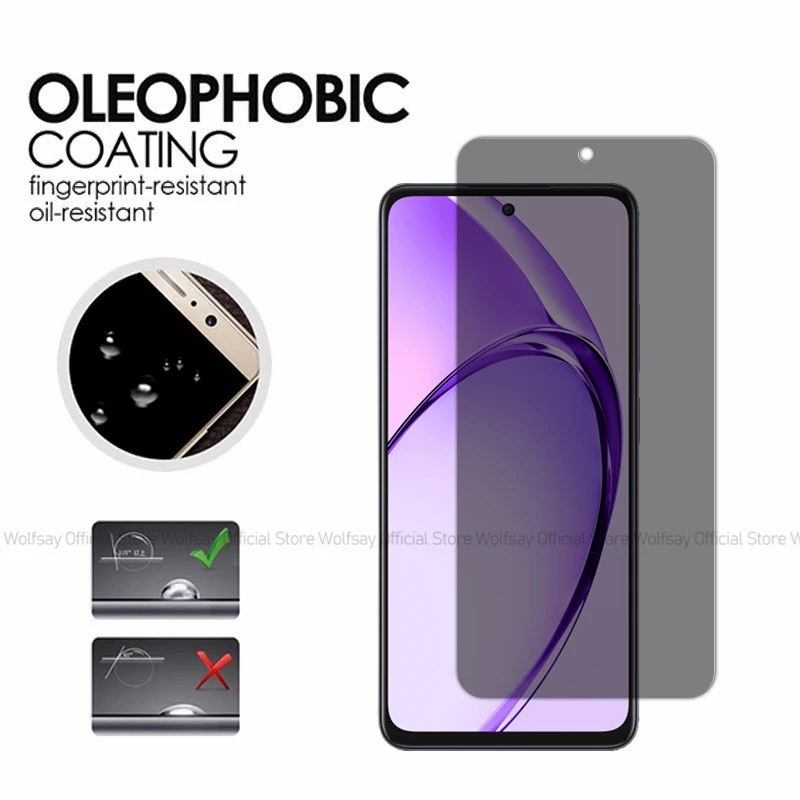 2/4PCS Privacy Screen Protector For OPPO A80 5G Anti-Spy Tempered Glass OPPO A80 5G Full Glue Privacy Phone Glass OPPO A80 5G