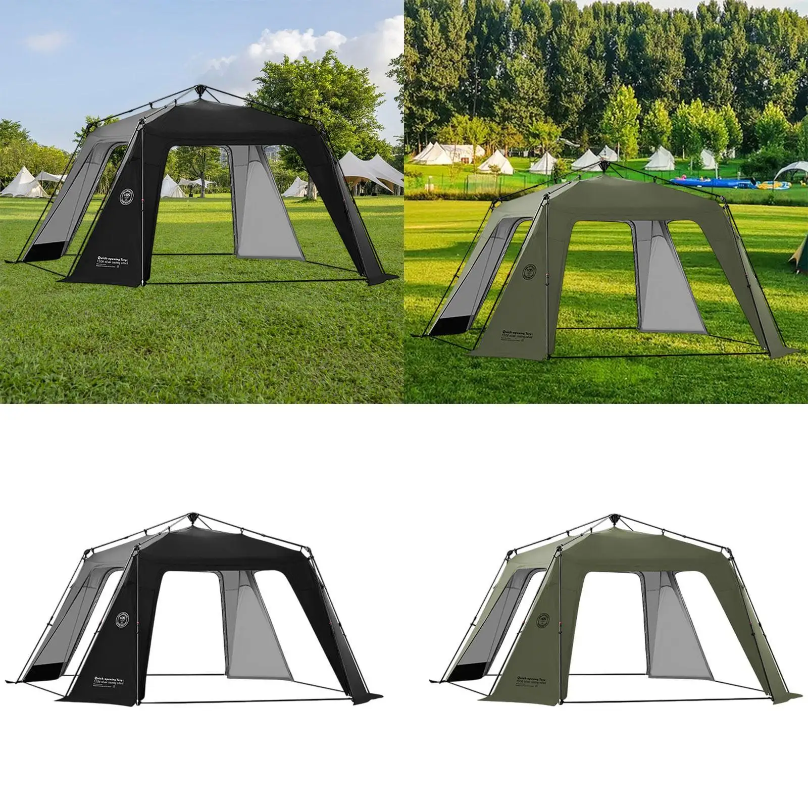 Camping Tent Family Tent 4 Sided Waterproof Rainproof Quick Assemble up Travel Tent for Family Trips Backpacking Fishing