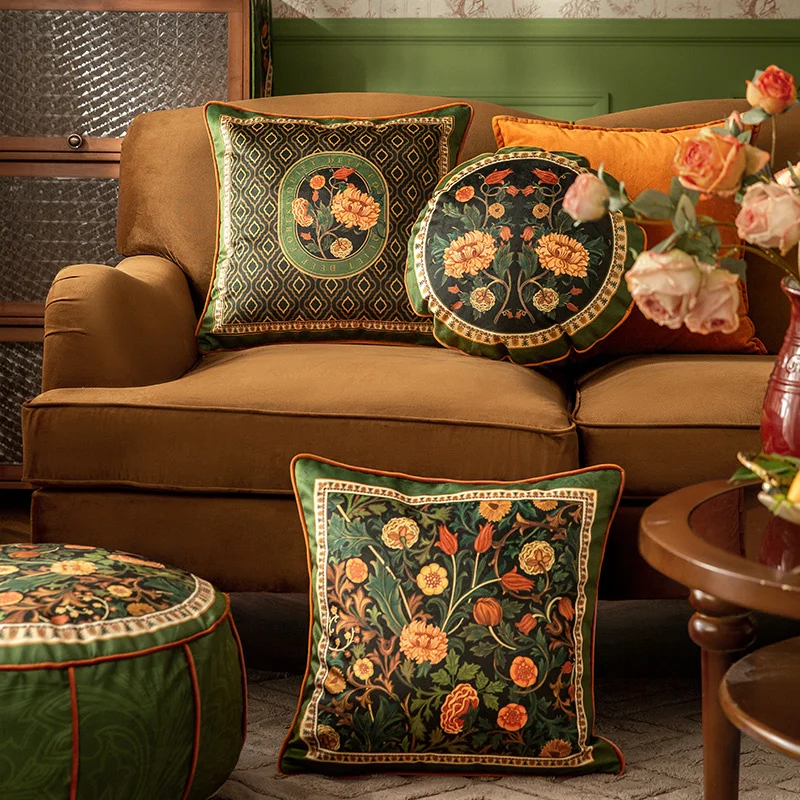 Flower Luxury Velvet Pillow Cover 18x18 Inch Decorative Cushion Cases with Colorful Prints Soft Comfortable for Sofa Bed Home