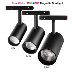Miboxer Zigbee 3.0 Track Spotlight 6W 12W 25W LED Magnetic Spotlight smart RGBCCT/Dual White CCT Ceiling Light DC48v