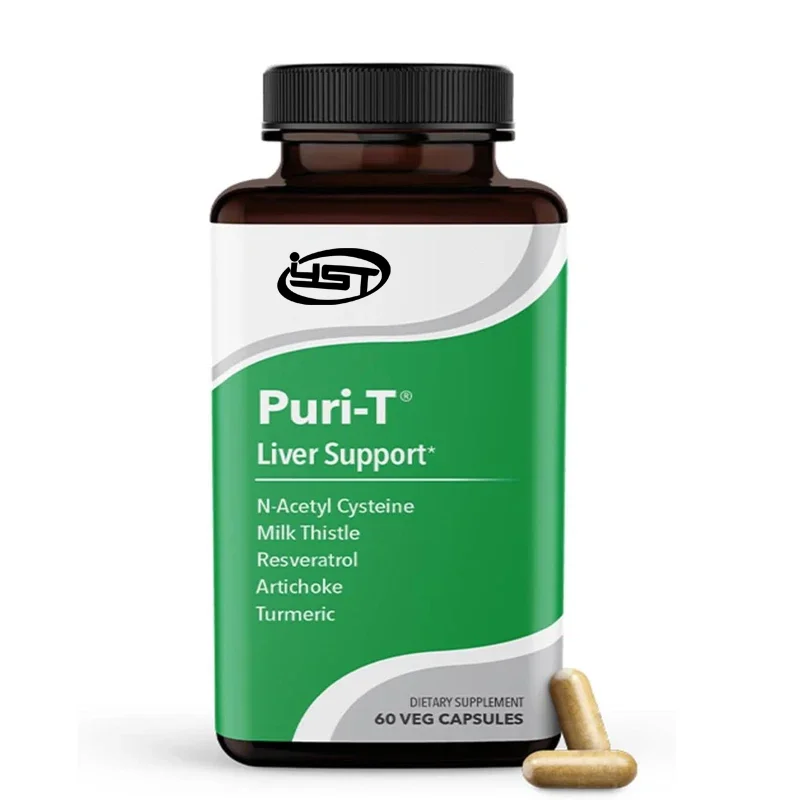 Puri-T - Suplemento de soporte para limpieza y desintoxicación del hígado - Resveratrol, cardo mariano, alcachofa - Apoya un flujo de bilis saludable