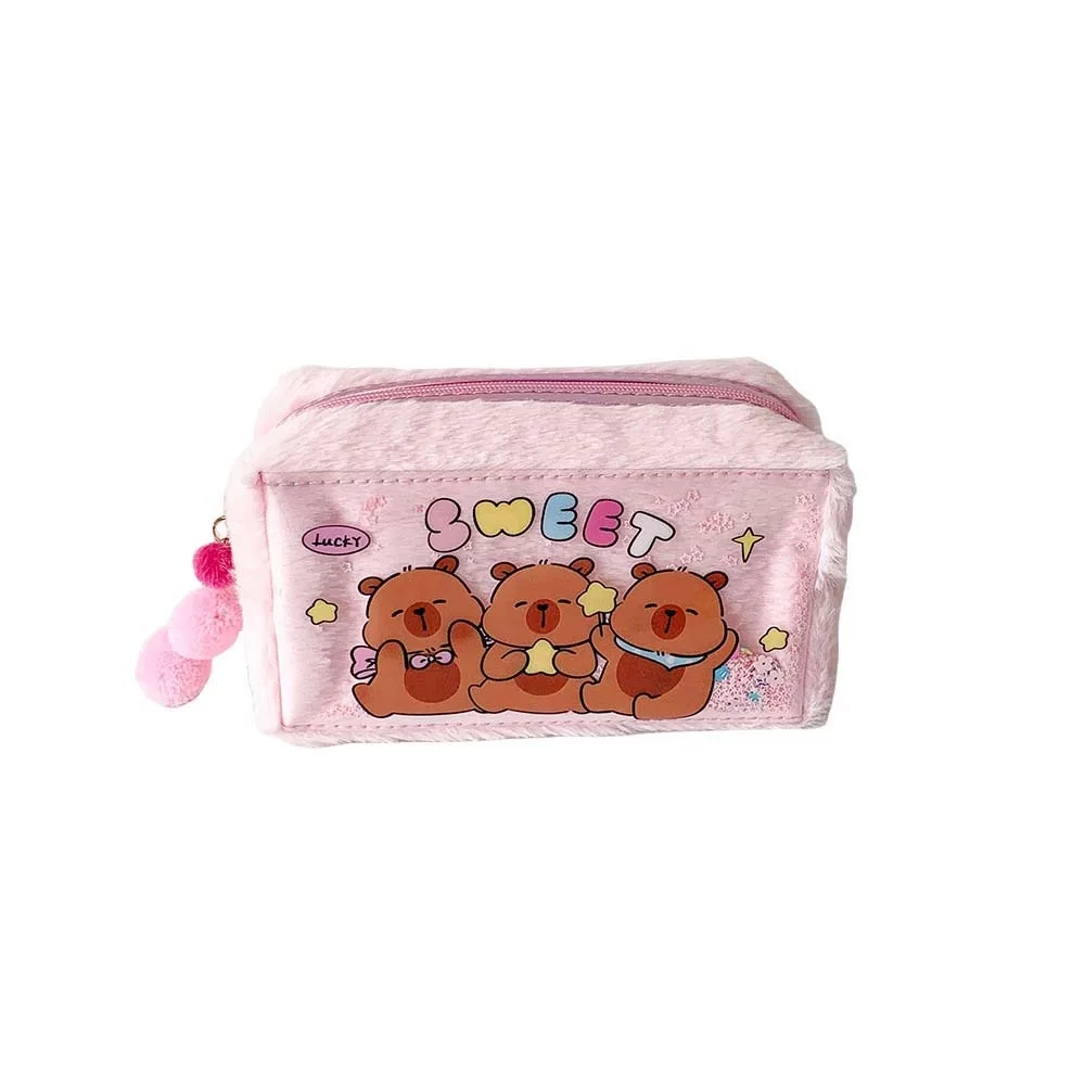 

Plush PVC Capybara Plush Pen Bag Cosmetics Storage Pencil Case Cartoon Capybara Pencil Bag Signing Pen Capibala