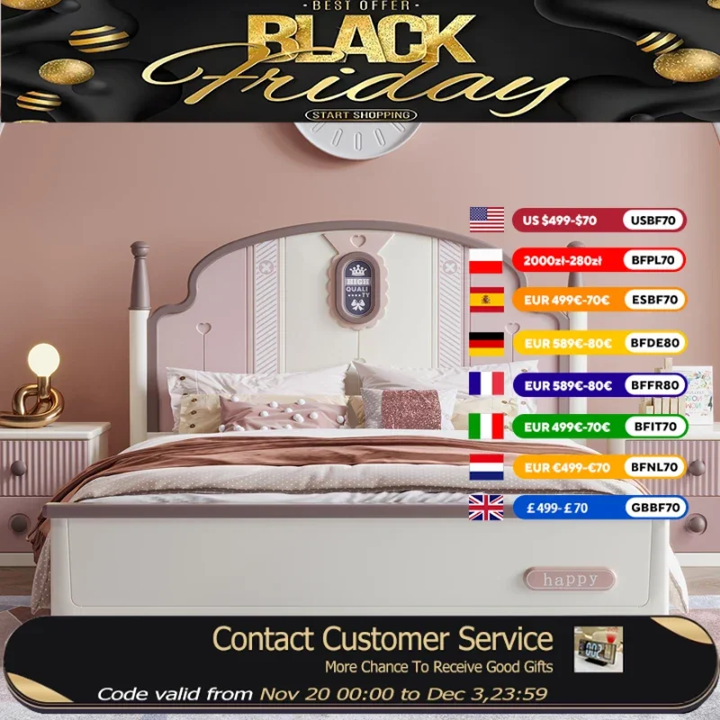 

Современная кровать принцессы для девочек, детская деревянная дизайнерская роскошная детская кровать-чердак, одиночная детская кровать Lit De Chambre A Coucher, мебель для дома