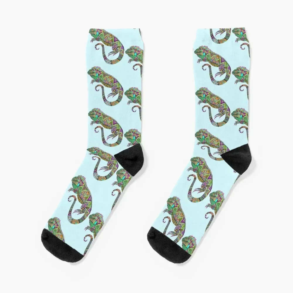 Electric Iguana Socks christmas stocking cartoon winter gifts Socks For Girls Men's