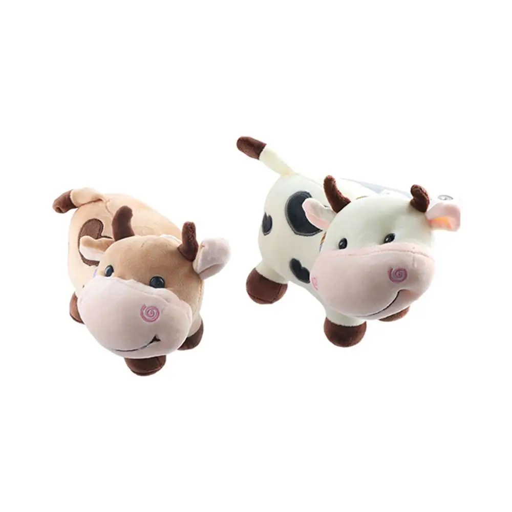 Lindo dibujo animado para niñas, animales de peluche suaves, muñeco de peluche de algodón, muñeco de peluche de toro, muñeco de peluche de vaca, juguete de peluche de ganado