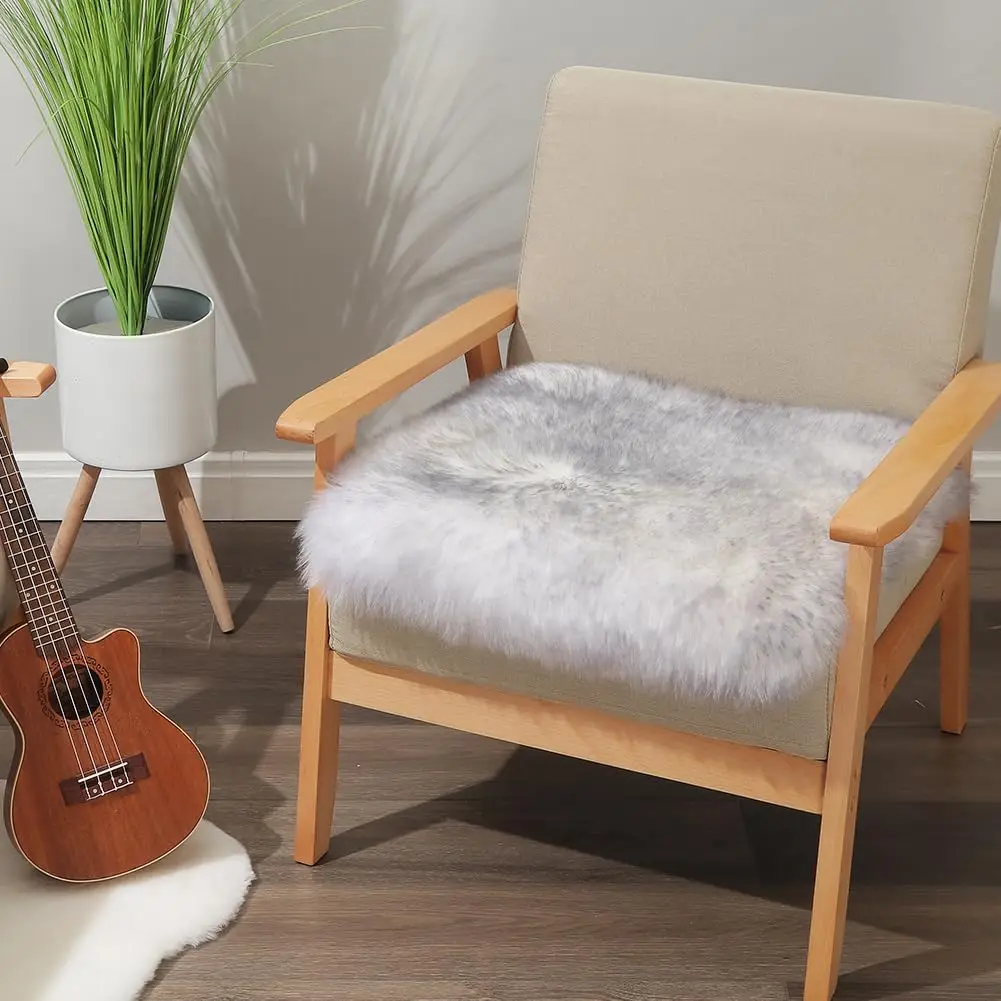 

Luxurious Faux Wool Chair Cushion Thick Soft Warm Seat Cushion Car Seat Covers Chair Pad for Sofa Floor Office Nordic Home Decor